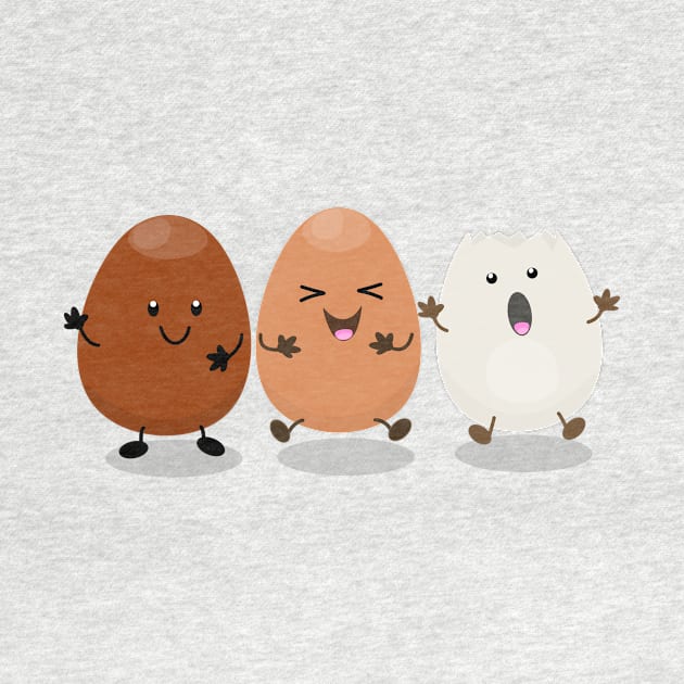 Cute kawaii eggs funny cartoon illustration by FrogFactory